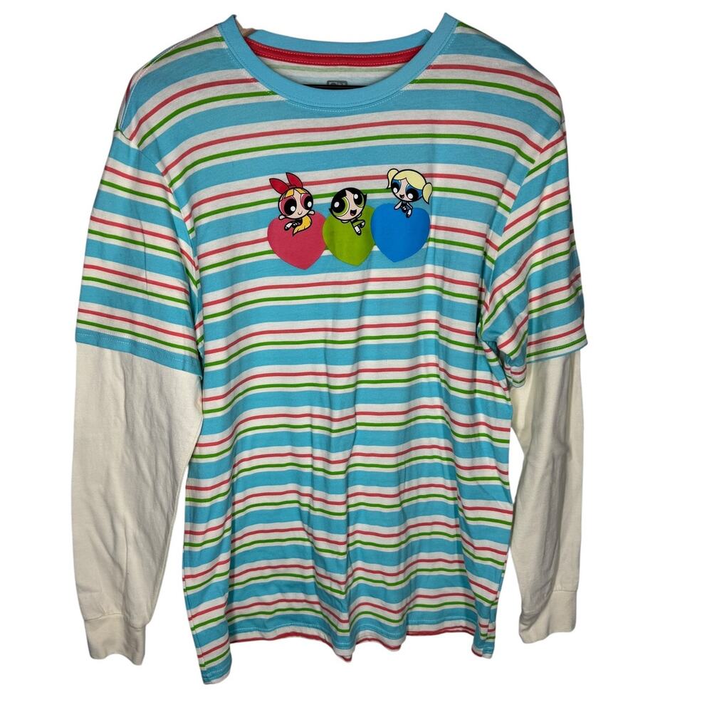 Cartoon Network Powerpuff Girls Womens Unisex Stripe Long Sleeve M